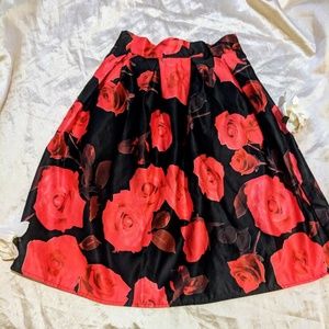 Rose print skirt